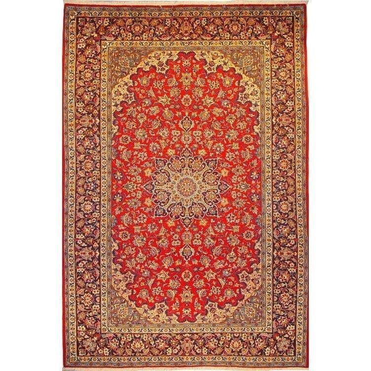 Authentic Persian Rug Najafabad Traditional Style Hand-Knotted Indoor Area Rug With Natural Wool And Cotton 11'10" X 7'10" Panr02754